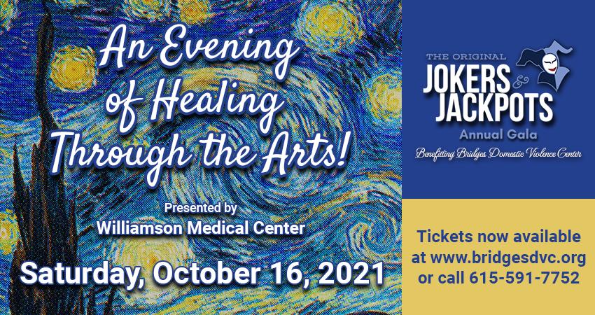 Annual Jokers & Jackpots Gala in downtown Franklin TN, try your luck at the casino games, participate in silent and live auctions, enjoy casual dining, and more while raising money for a worthy cause.