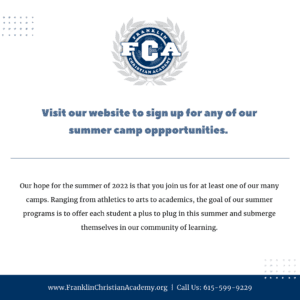 FCA kids summer camps in Franklin, TN, children's activities, fun for all!