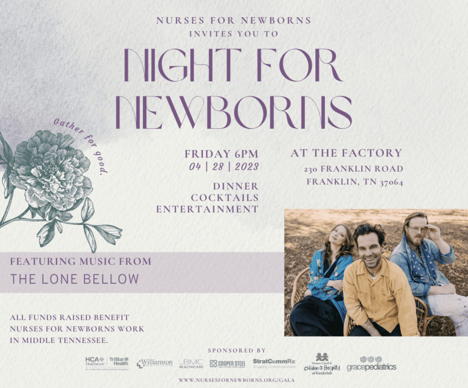 Night for Newborns Event Downtown Franklin, Tennessee.