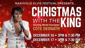 Christmas With The King event in downtown Franklin, TN, A Holiday Tribute to Elvis at The Franklin Theatre.