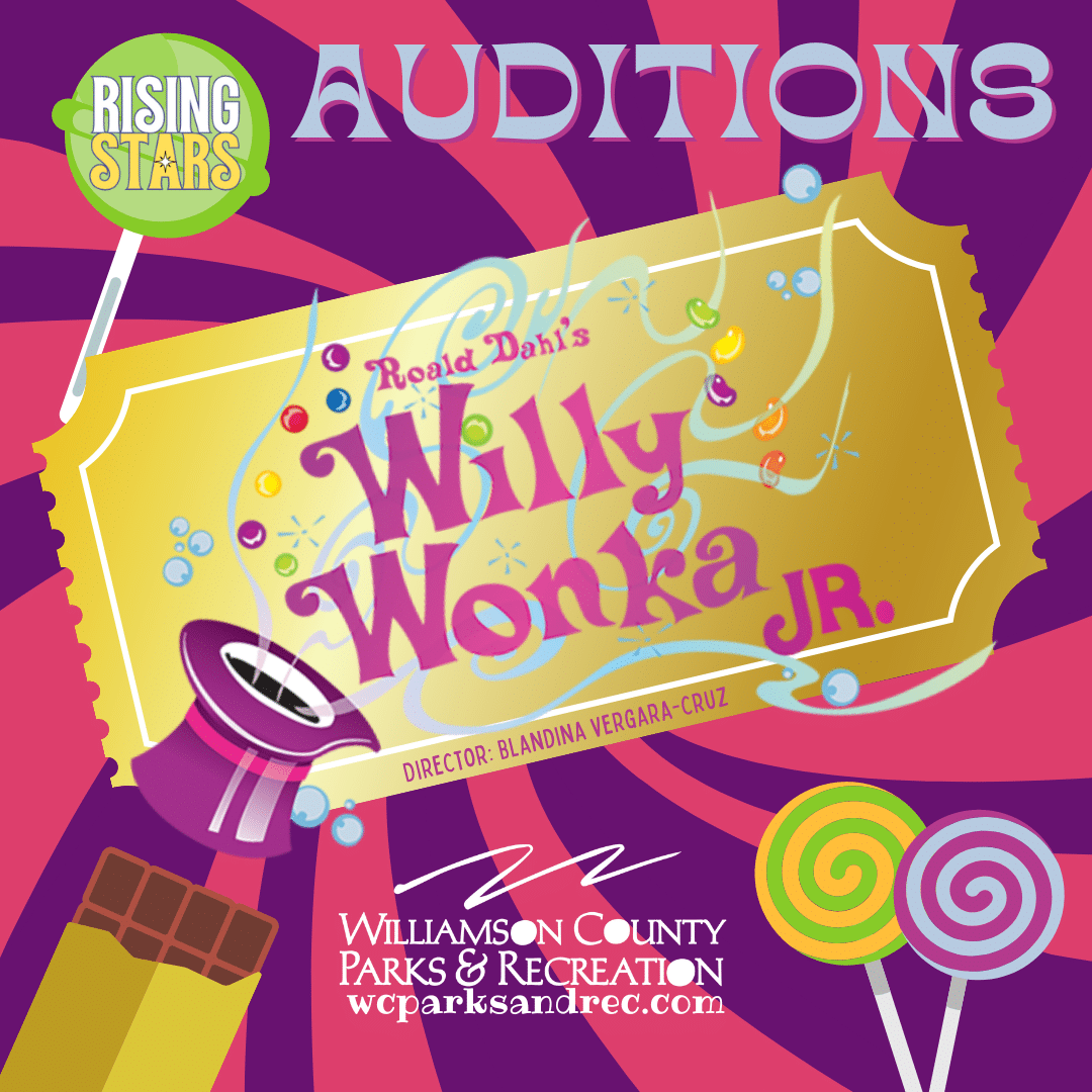 Rising Stars Auditions Roald Dahl’s Willy Wonka JR in Franklin, TN.