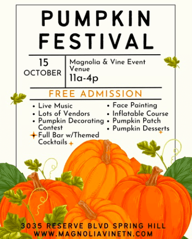 Pumpkin Festival in Spring Hill, Tennessee.