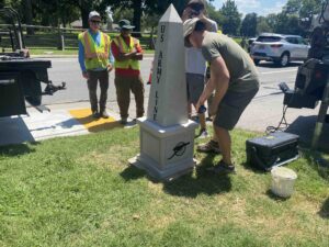 Franklin Civil War Historic Commission Dedicates Historic U.S. Line Markers -Line Marker Installation (2)