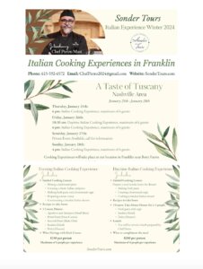 Italian Cooking Experiences Franklin, TN 2024