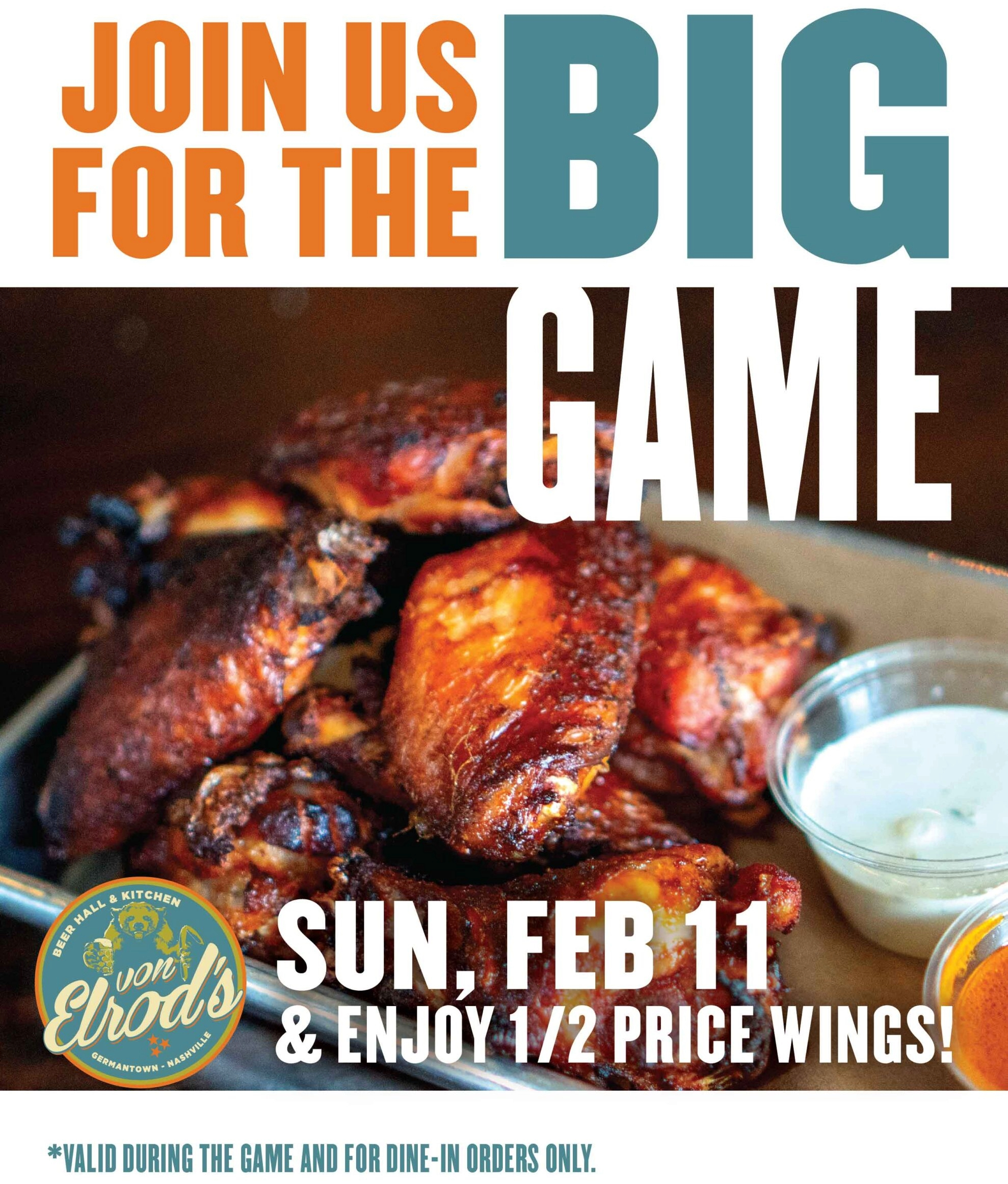 Von Elrod's Super Bowl Watch Party in Nashville, Tennessee.