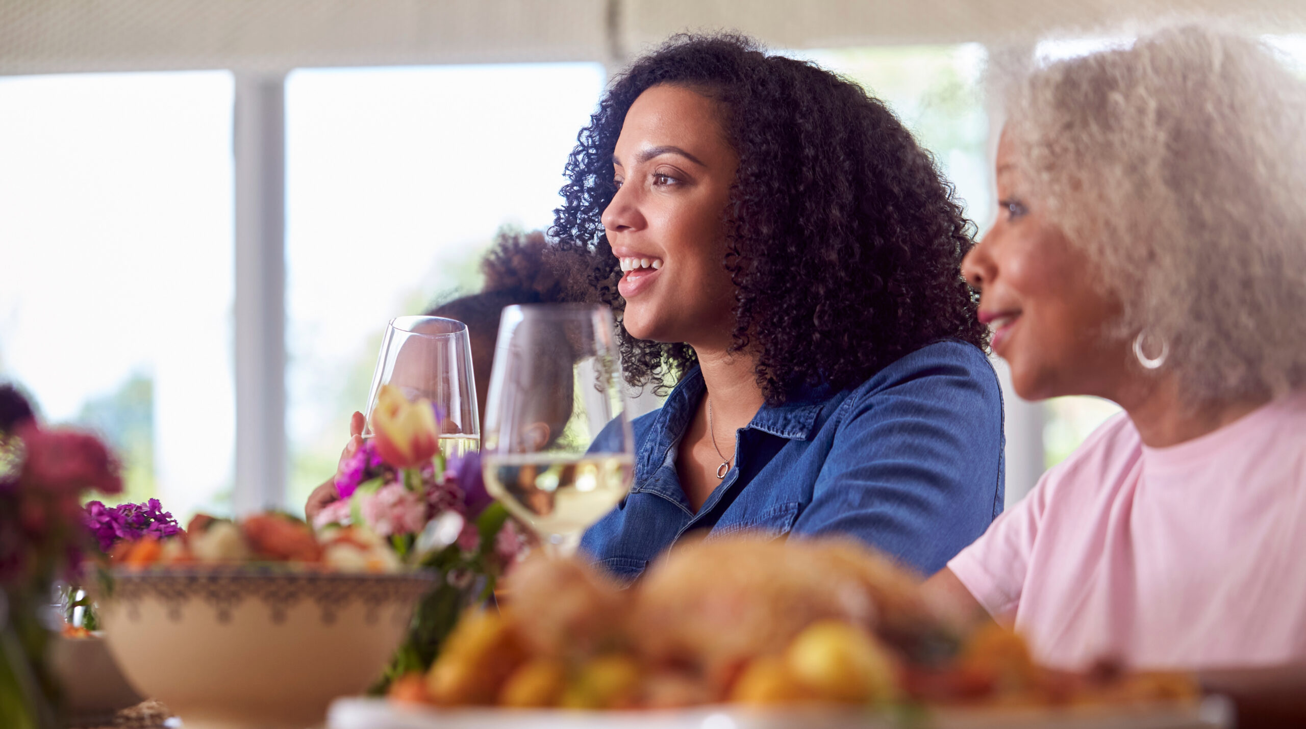 Mother and daughter dining in Franklin, Tennessee on Mother's Day.