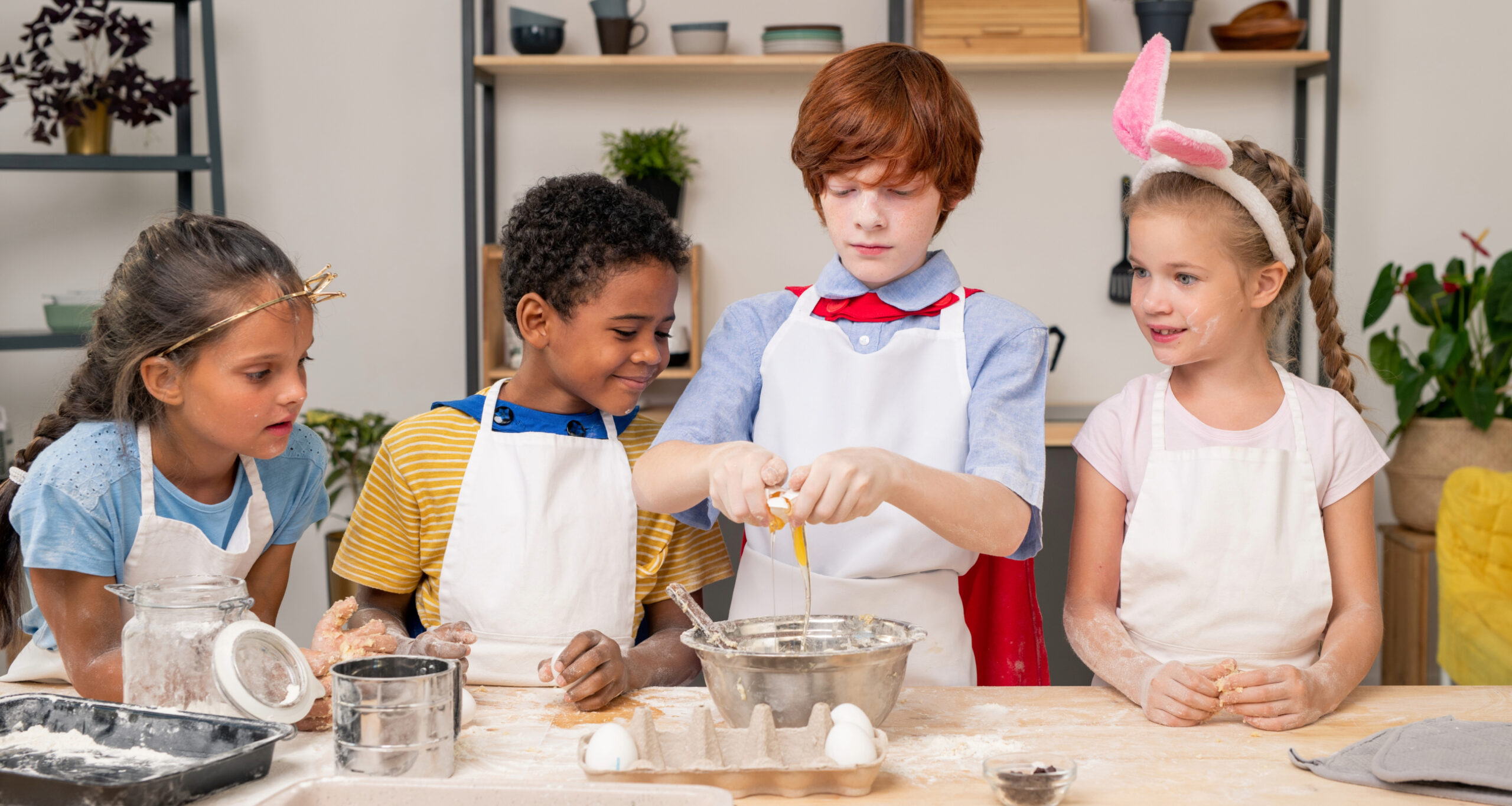 Kids in a cooking camp in Franklin.