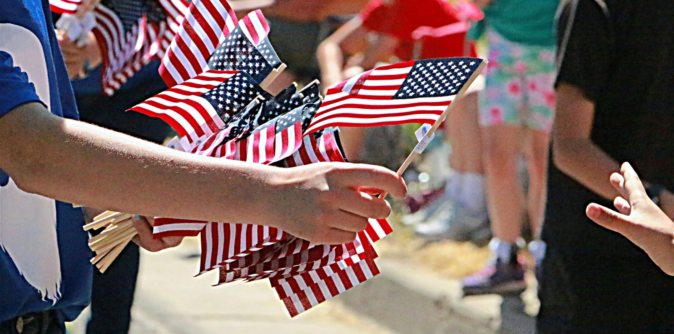 Passing out American Flags for July 4th in Williamson County, Tennessee.