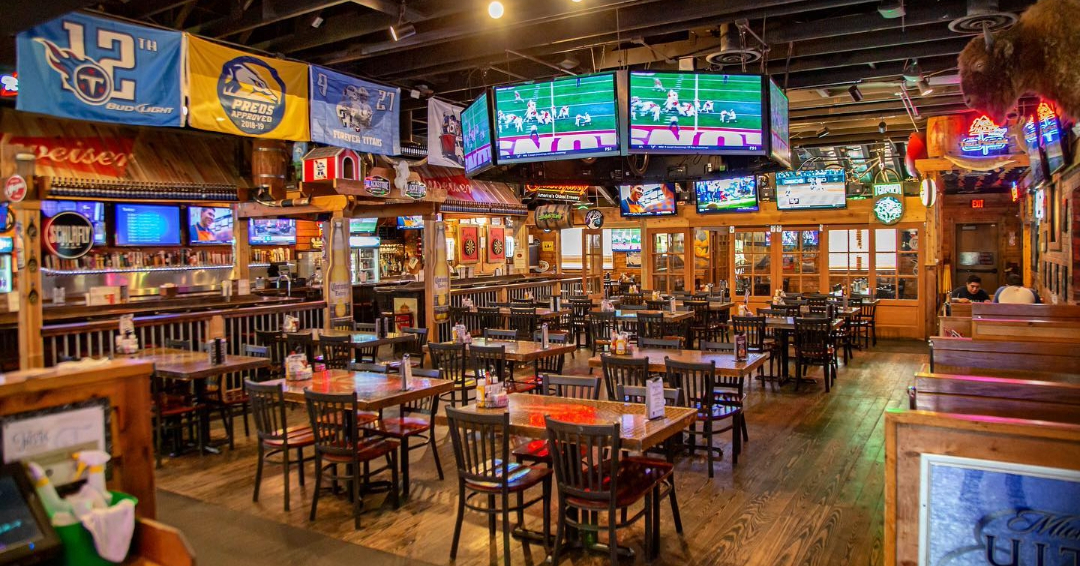 Brewhouse South sports bar in Franklin, Tennessee, offers lunch, dinner, food, cocktails, beer and 30+ flat-screen TVs to watch the games.