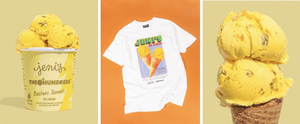 The Hundreds and Jeni’s Splendid Ice Creams Release LTO Basanti Sonnati Ice Cream.