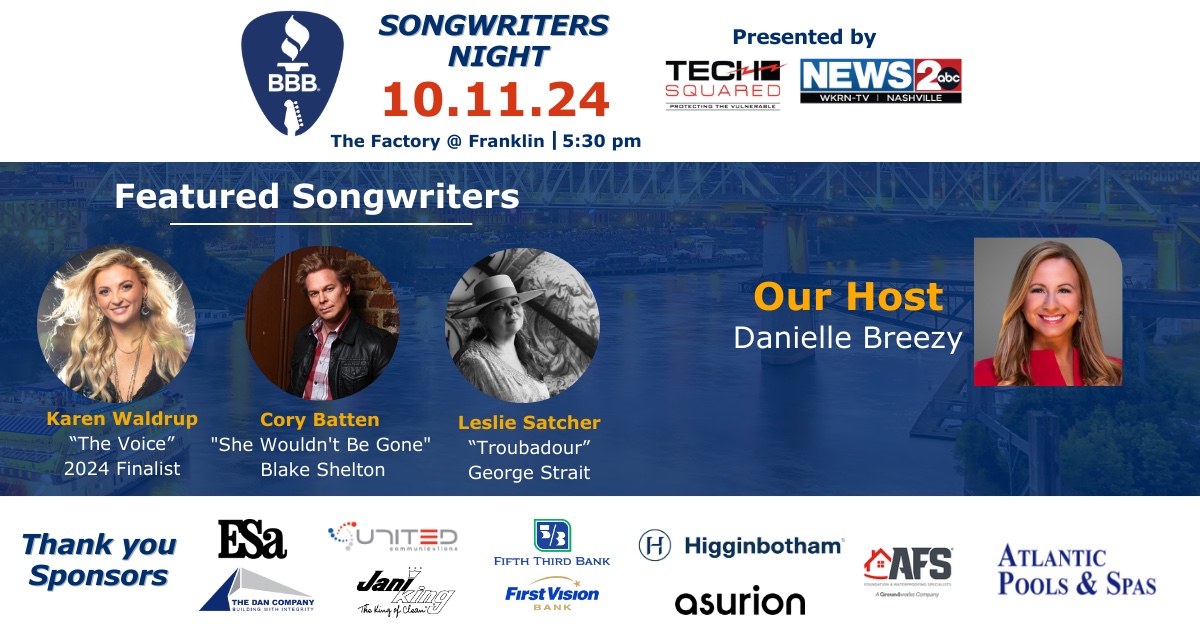 BBB Songwriters Night Event 2024 Franklin, TN.