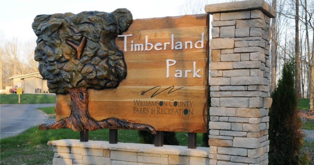 Timberland Park Sign in Franklin, TN.