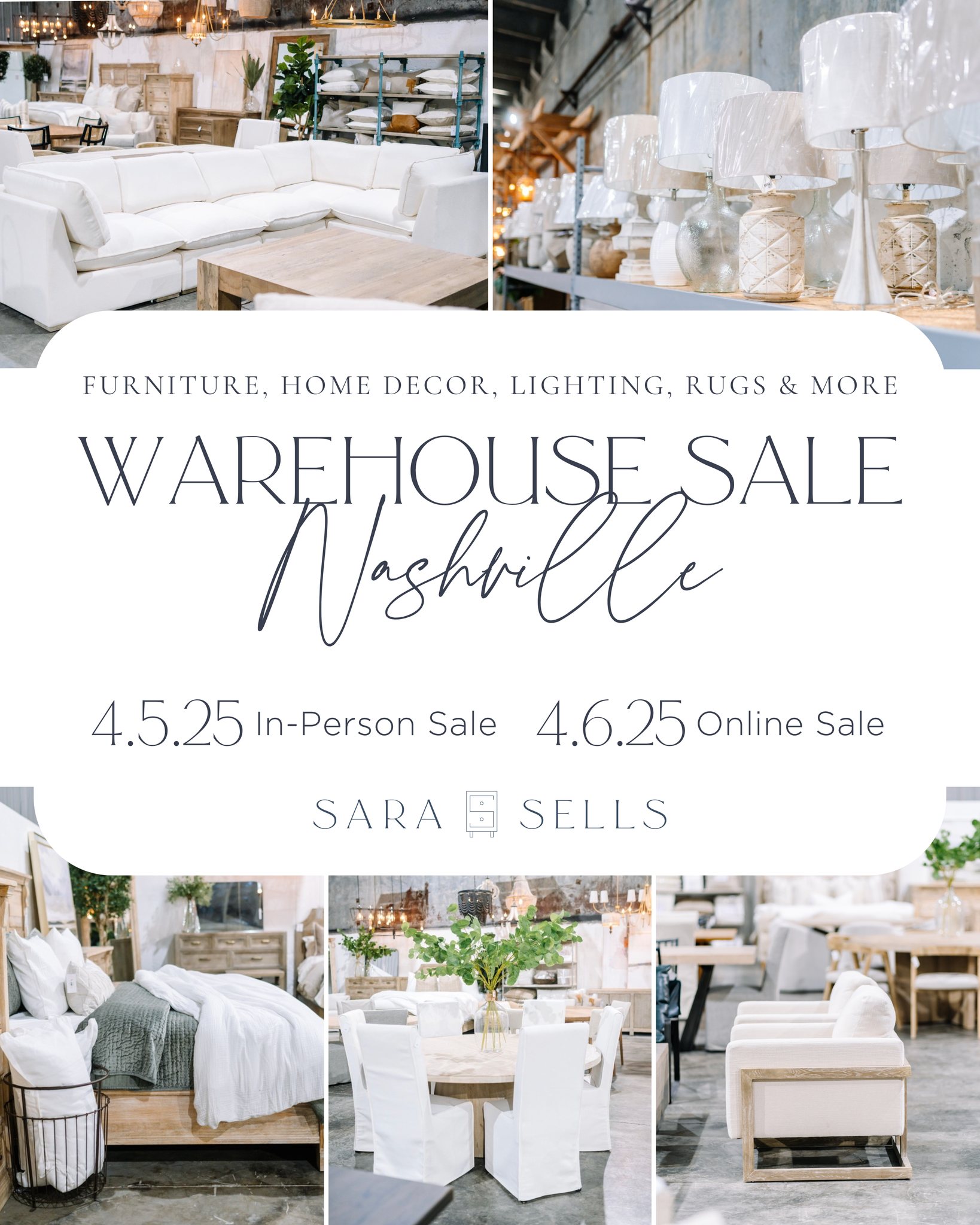 Sara Sells Warehouse Event April 2025