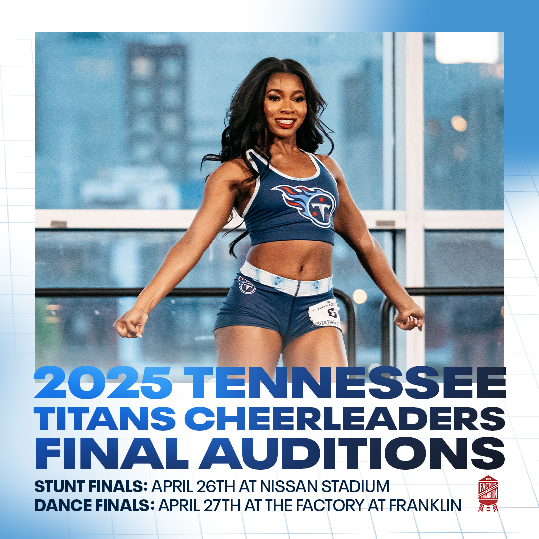 2025 Titans Cheerleaders Final Auditions in downtown Franklin at The Factory at Franklin.