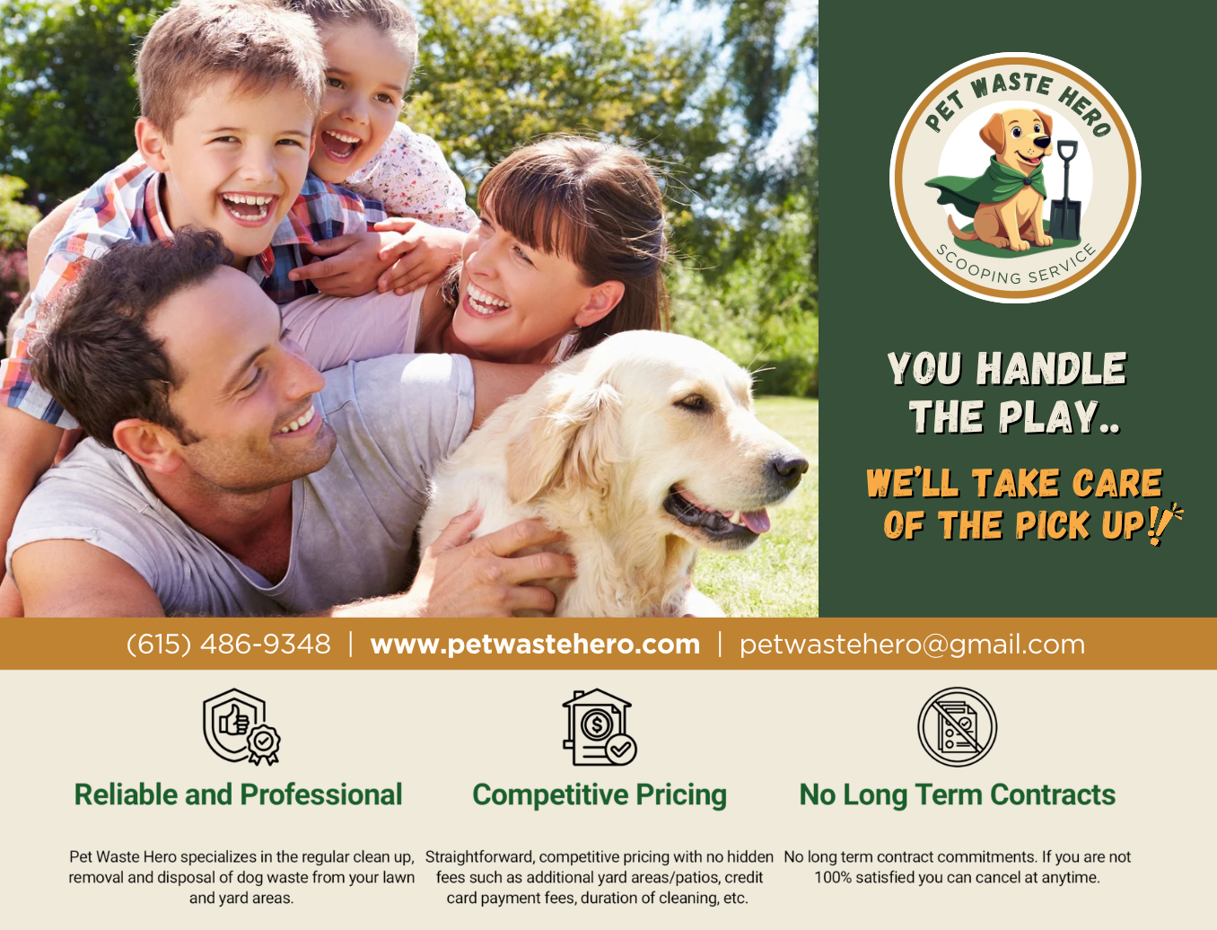 Pet Waste Hero Franklin, Brentwood, Nolensville, Spring Hill, College Grove and Williamson County, TN.