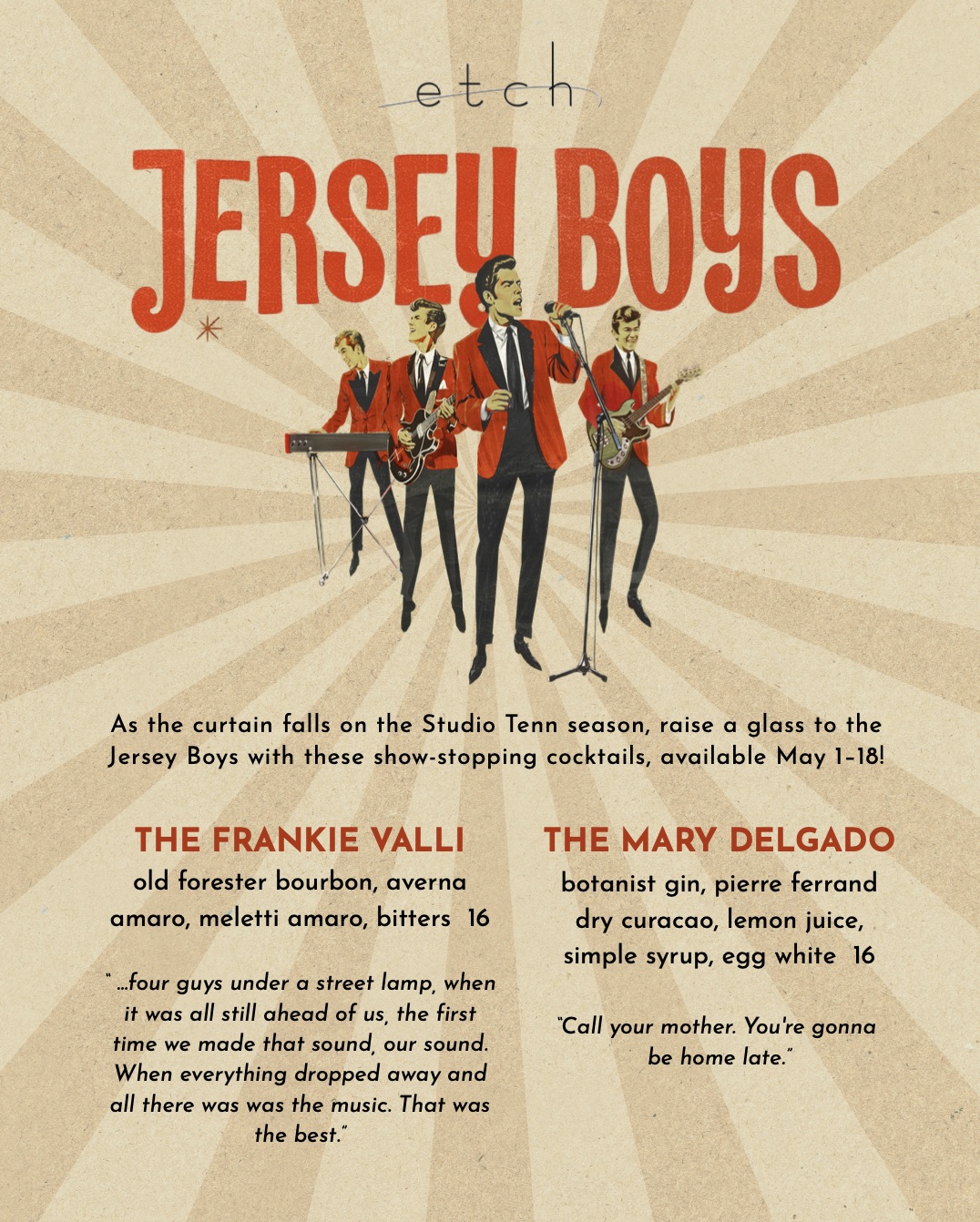 etch Restaurant Franklin TN_Jersey Boys Cocktails