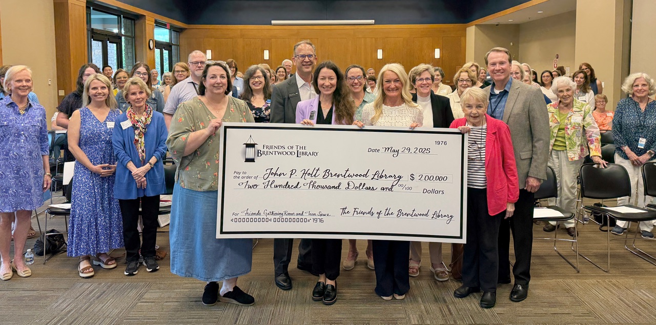 Friends of the Brentwood Library Announces Historic $200,000 Donation to the John P. Holt Brentwood Library