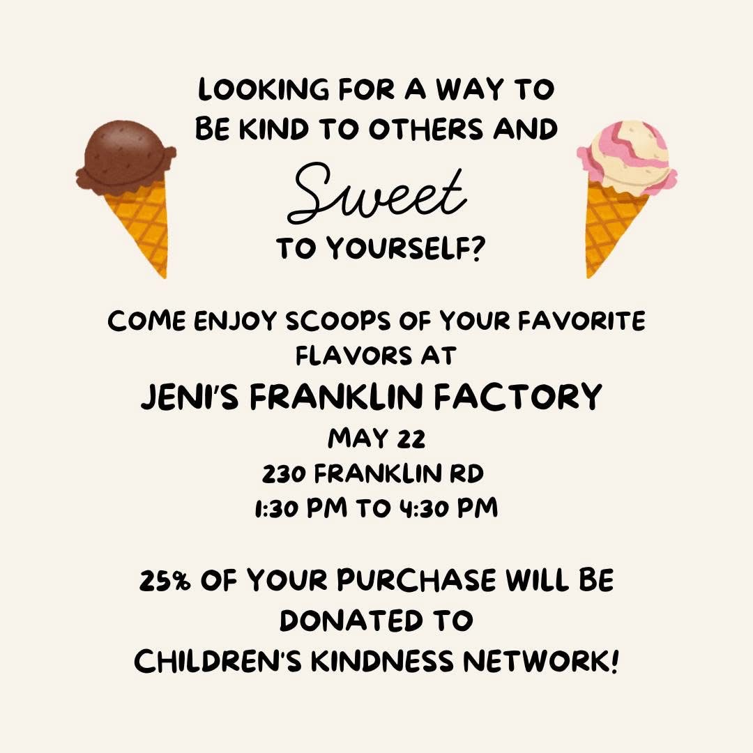 Scoops for Moozie Kindness Event Franklin TN_Jeni's Ice-Cream
