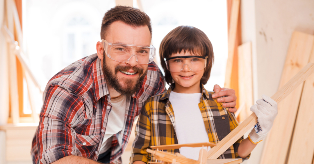Woodworking with dad Father's Day activtity