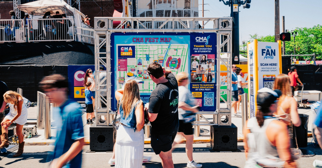 CMA Fest in downtown Nashville Tennessee, a Map of CMA Fest live, performances and more.