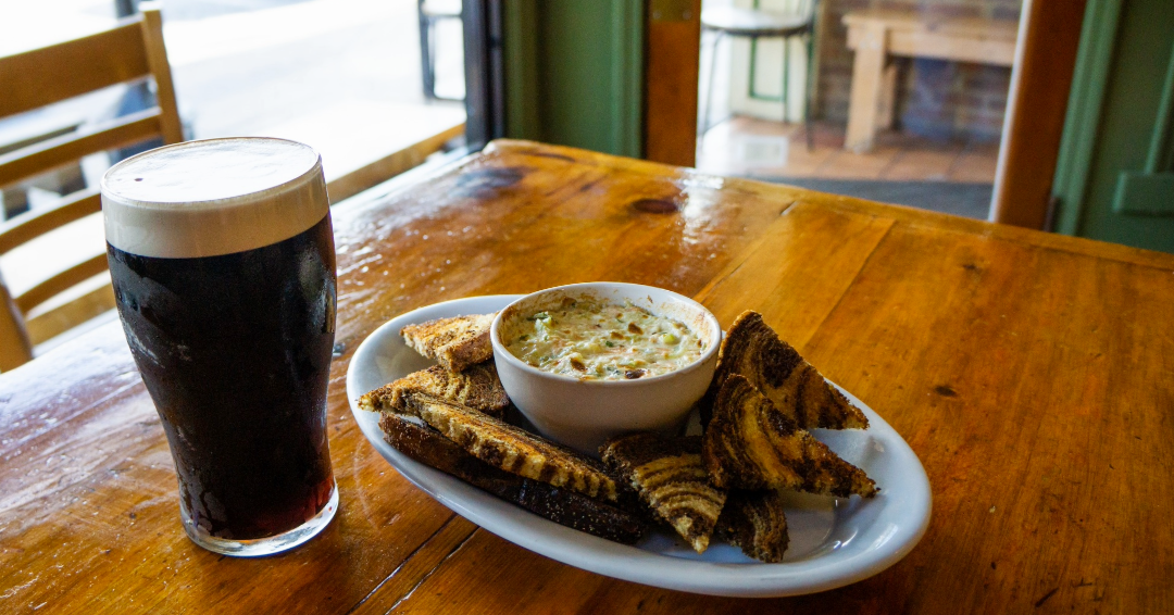 Appetizer and a Guinness at McCreary's Irish Pub in downtown Franklin, Tennessee.