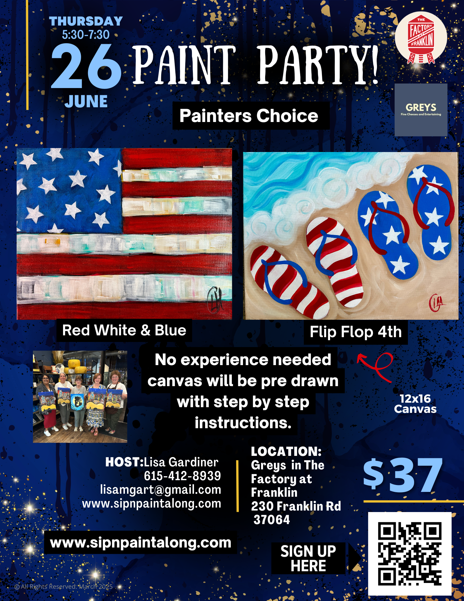 Red White & Blue or Flip Flop 4th @Greys (Franklin at the Factory)