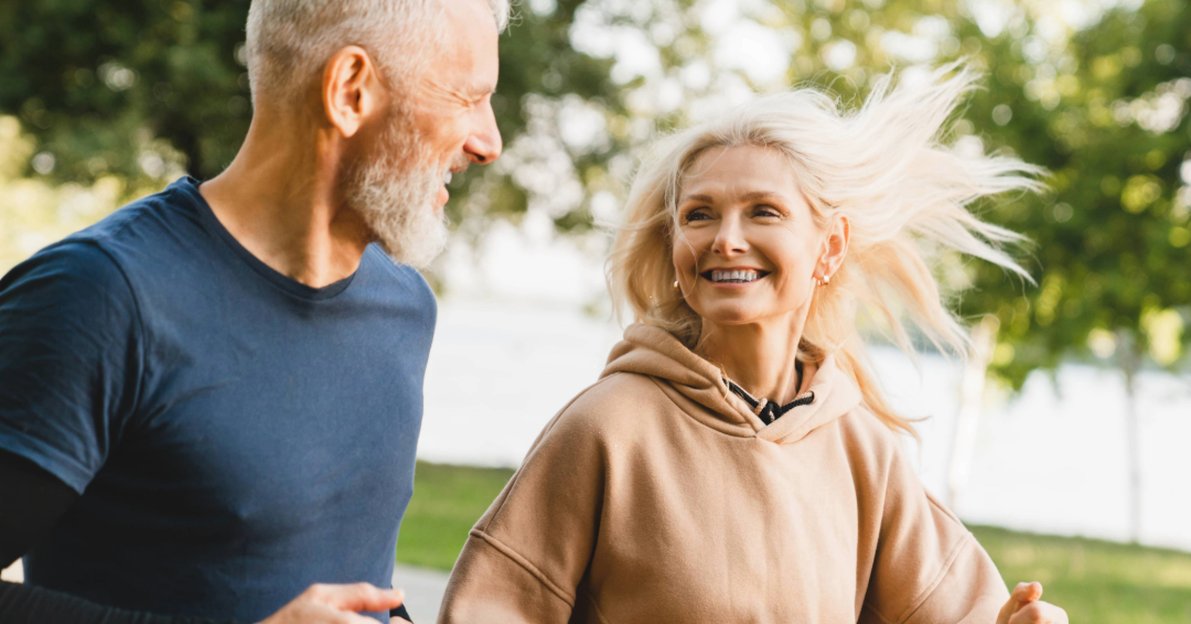 In the Westhaven neighborhood of Franklin, Tennessee, an older couple is jogging and laughing with one another.