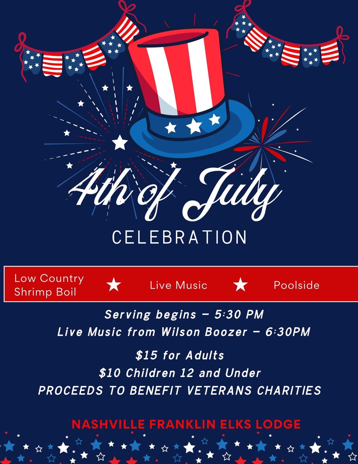 4th of July Shrimp Boil and Live Music in Franklin, TN.