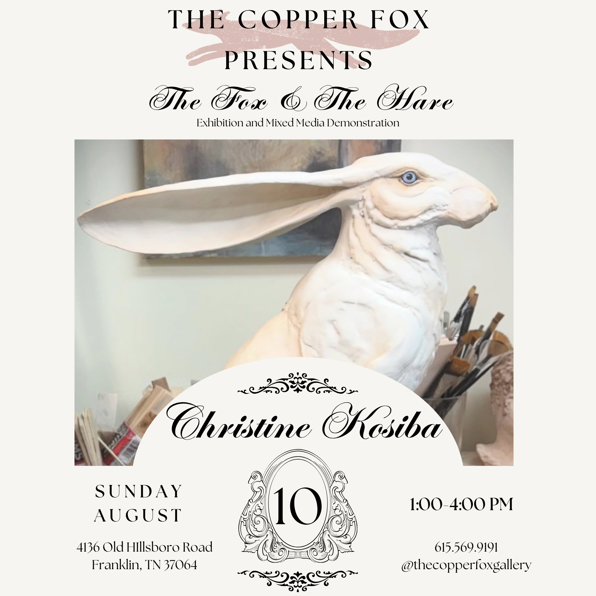 Christine Kosiba Exhibition + Clay Sculpture Demo in Leiper's Fork, TN.