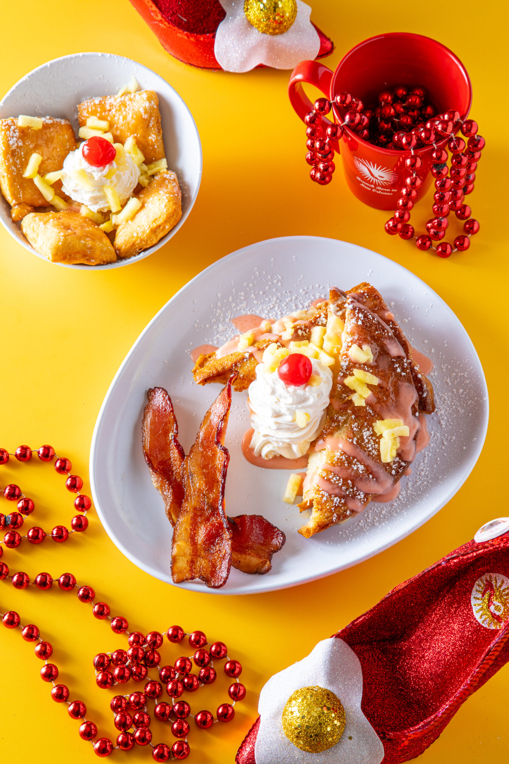 Ruby Sunshine Franklin, Tenn., Brunch_Ruby Sunshine Franklin, TN, Pineapple Upside Down Cake Beignets and Pineapple Upside Down Cake Stuffed French Toast.