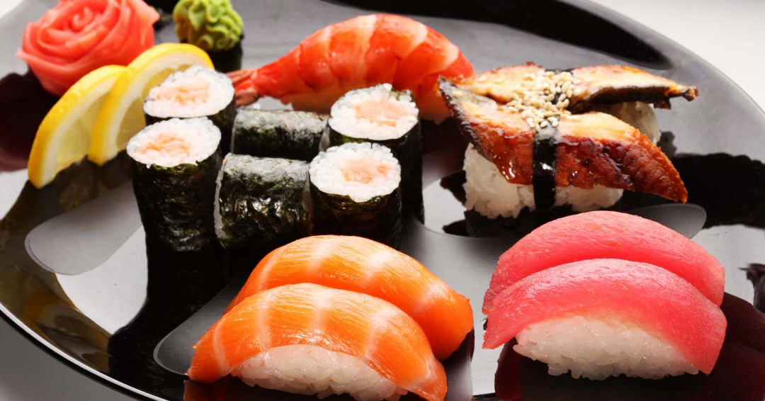 Sushi plate from Miso Japanese Restaurant, an international restaurant option in Franklin, Tennessee.