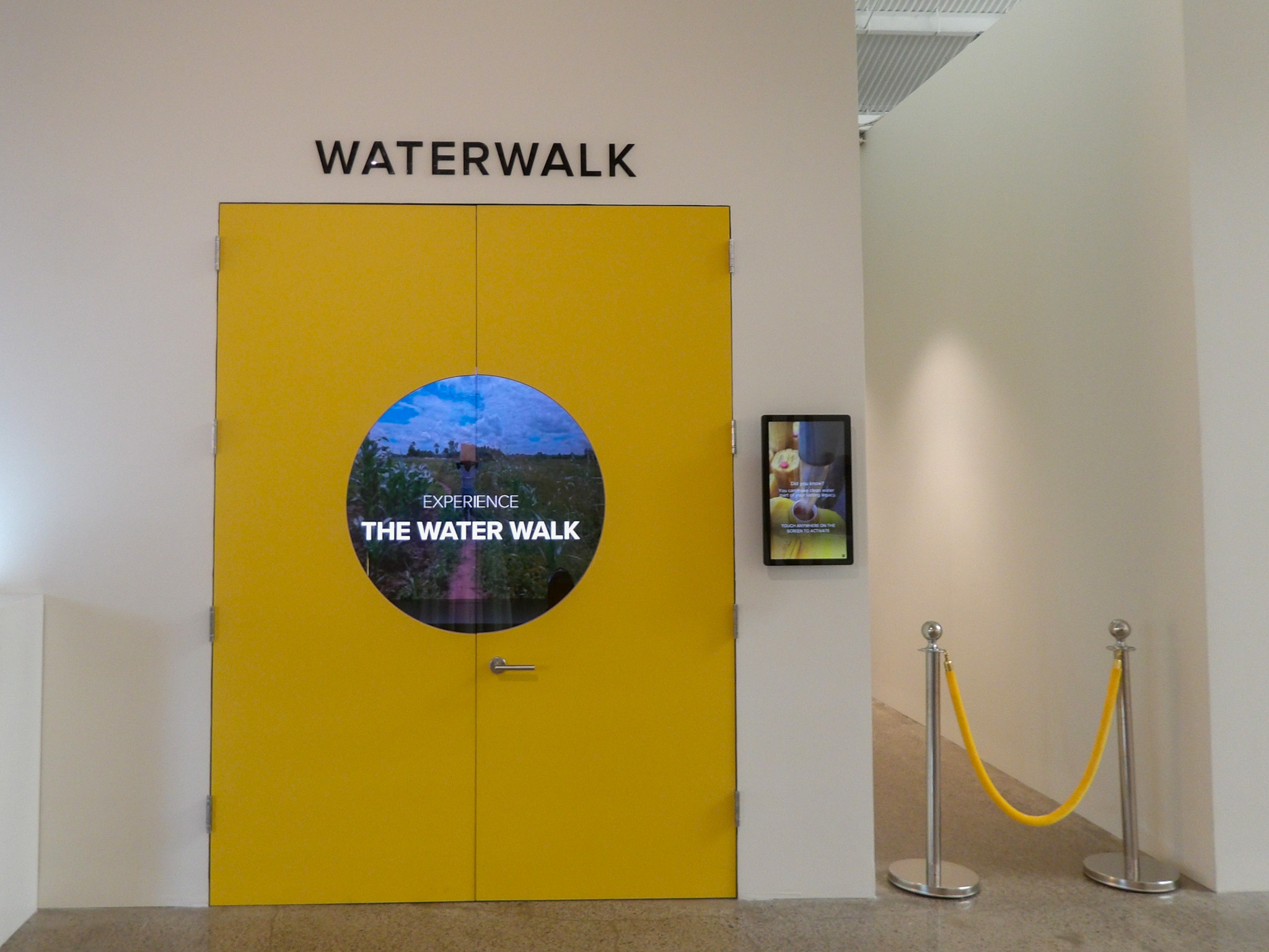 Waterwalk at The Experience Lab by charity: water is an interactive experience in Franklin, TN., in The Factory at Franklin.