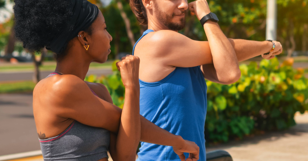 A couple stretches, staying active and fit in Williamson County. 
