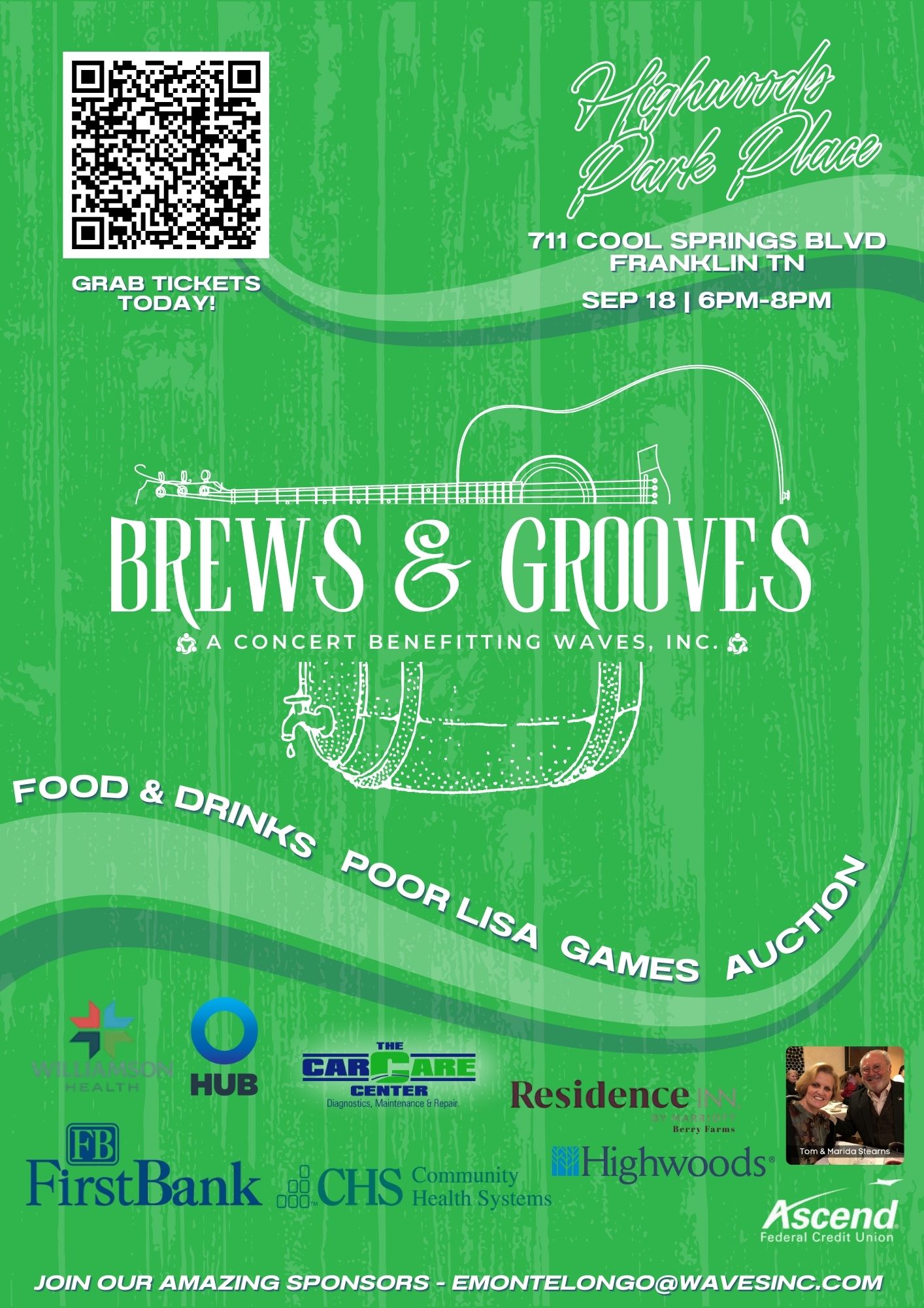 Brews & Grooves: A Concert Benefiting WAVES in Franklin, TN.