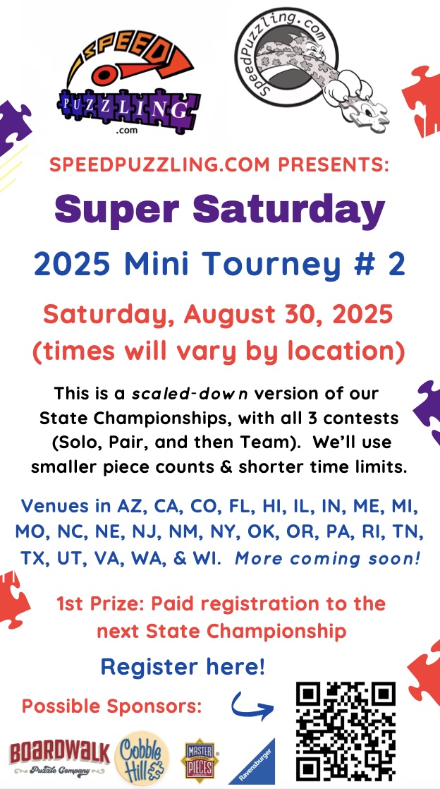 Tennessee Jigsaw Puzzle Tournament in Franklin, TN at the Williamson County Public Library!