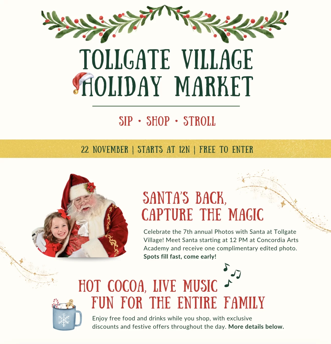 Tollgate Village Holiday Market in Thompson's Station, TN.