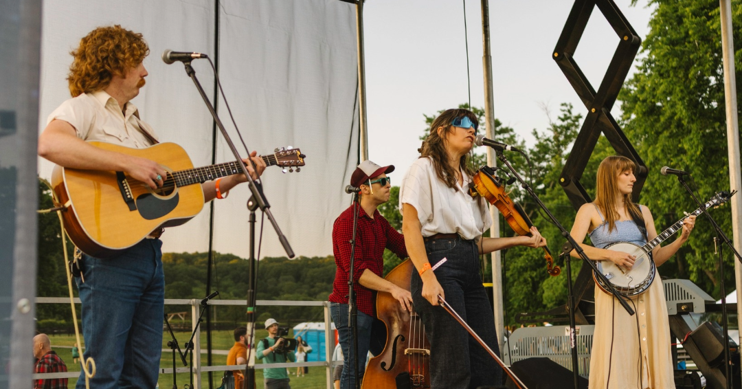 The stage is set at Nashville's Full Moon 'Pickin' Party at Percy Warner Park.