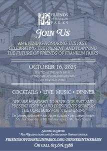 2025 Dinner in the Barn at The Park at Harlinsdale Farm in Franklin, TN with Friends of Franklin Parks.