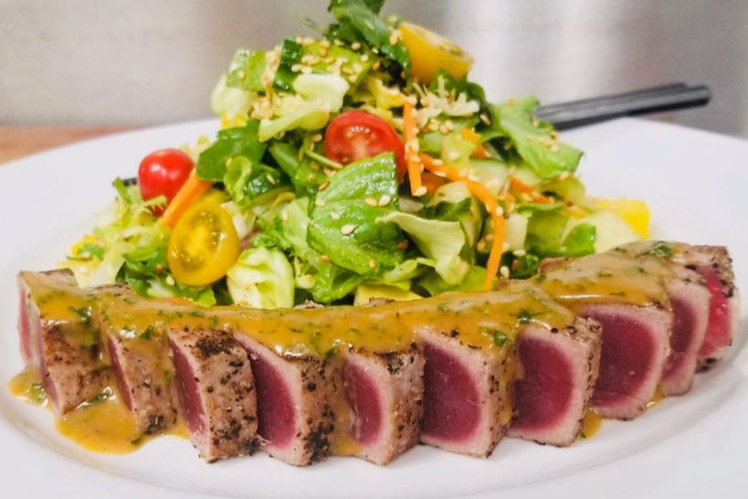 Ahi tuna salad at Brick Top's, a premier restaurant in Franklin, Tennessee.