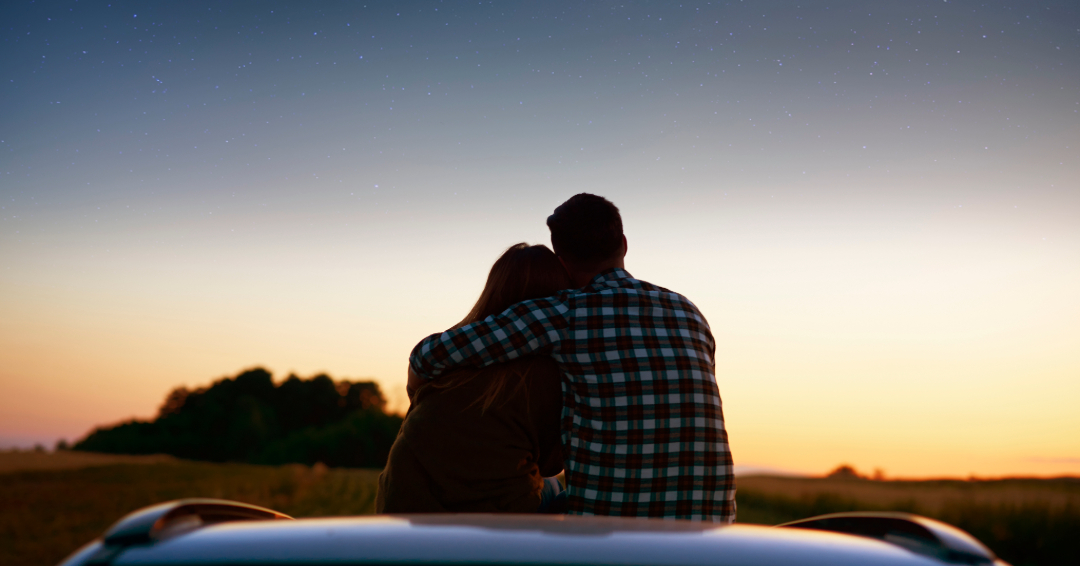 A couple watching the sunset in Williamson County, Tennessee.