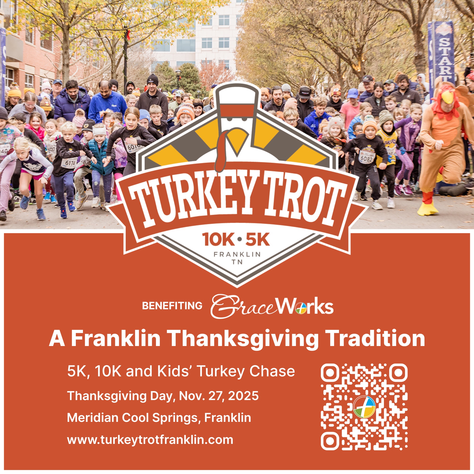 TURKEY TROT 25 Year Logo (11.249 x 11.249 in) - 12