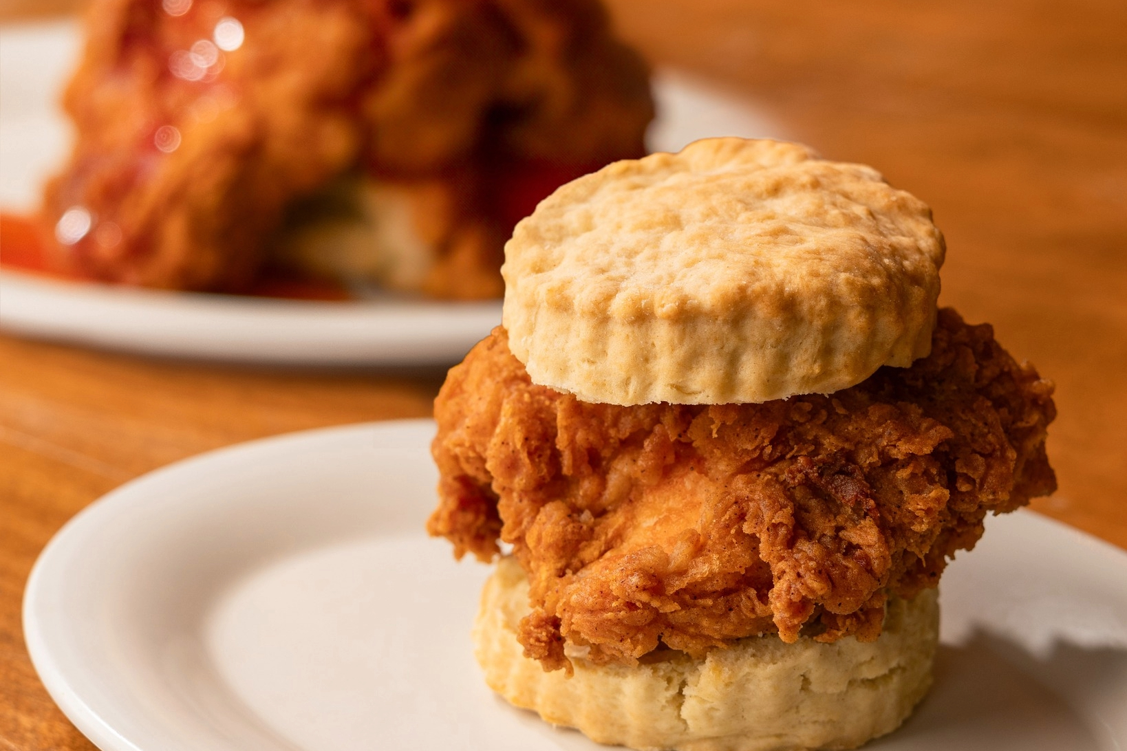 Chicken biscuits at Maple Street Biscuit Company in Brentwood, Tennessee, a casual place for breakfast and lunch.
