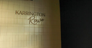 Karrington Rowe Brentwood, Tennessee restaurant sign on the wall of the new restaurant.