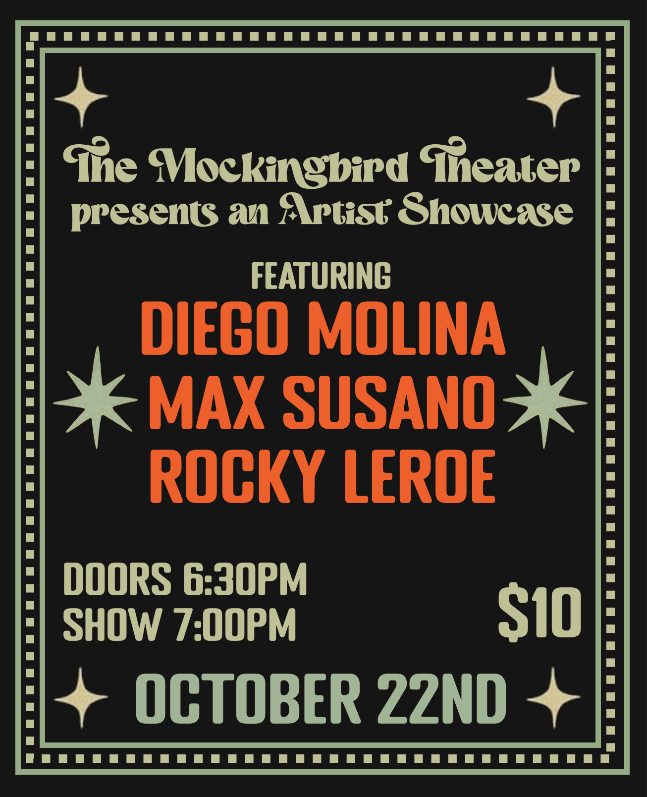 Artist Showcase ft. Diego Molina, Max Susano, Rocky Leroe in Franklin, Tenn.