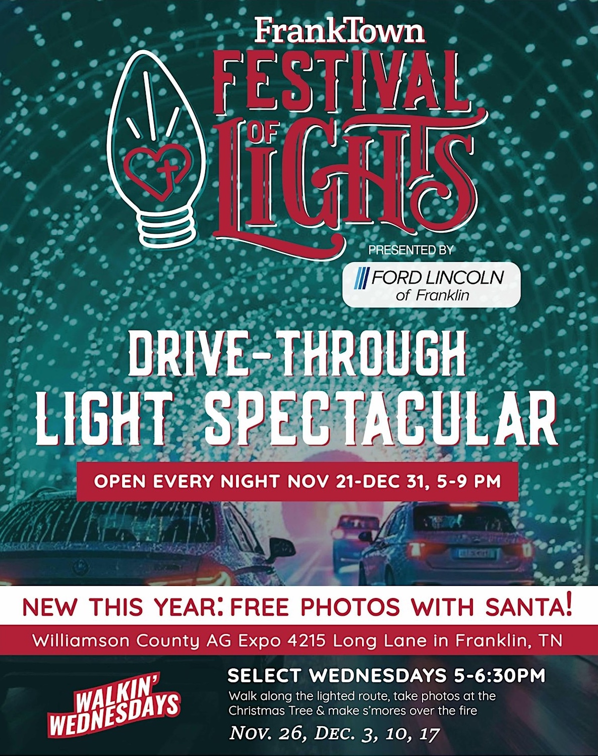 FrankTown Festival of Lights event in Franklin, TN, Holiday Light Shows.