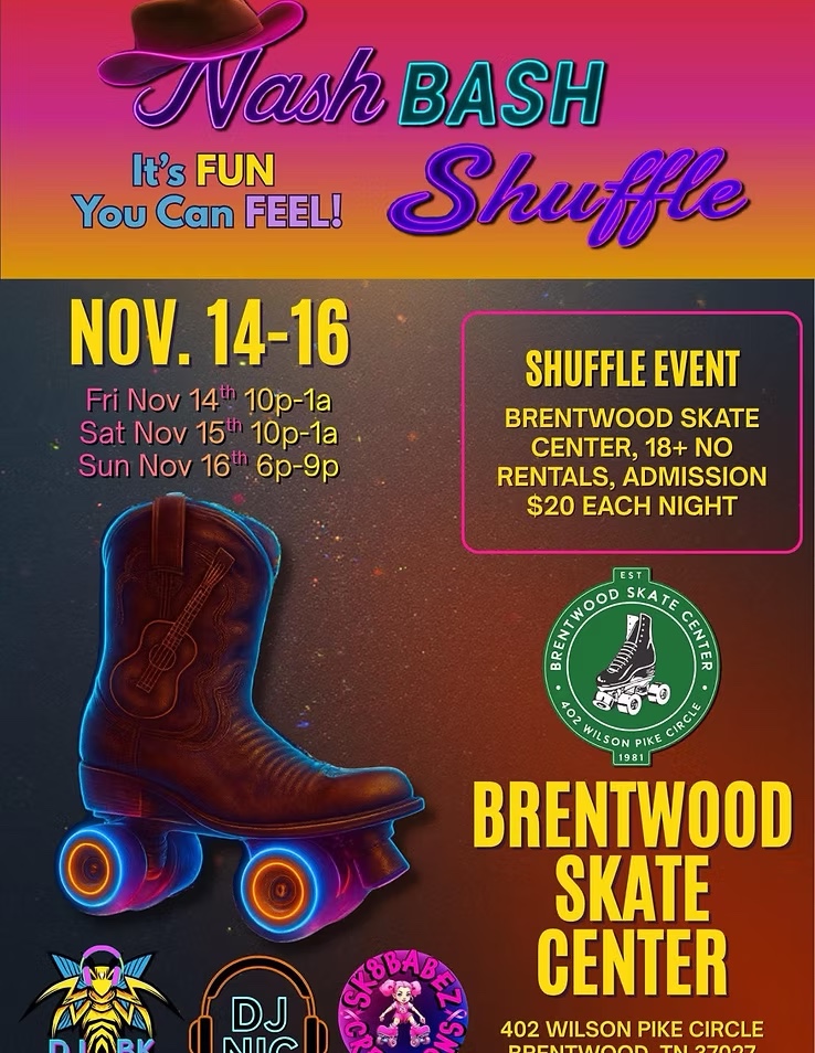 Nash Bash Shuffle Skate 2025 at Brentwood Skate Center.