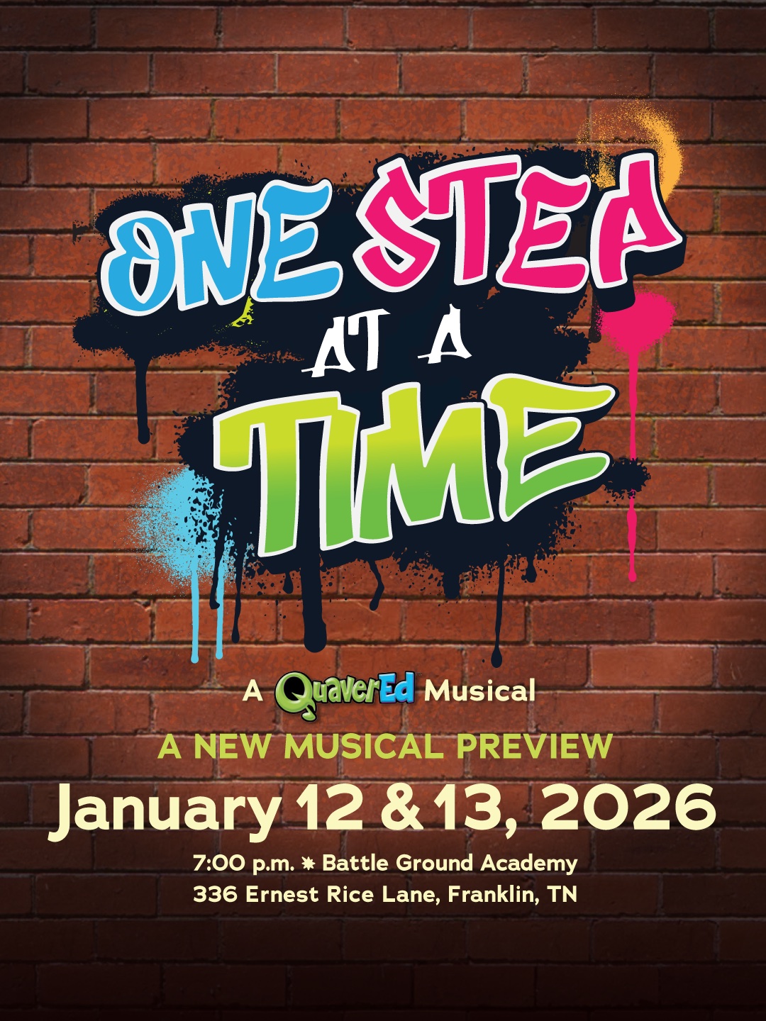 One Step At A Time Franklin, Tennessee Musical.